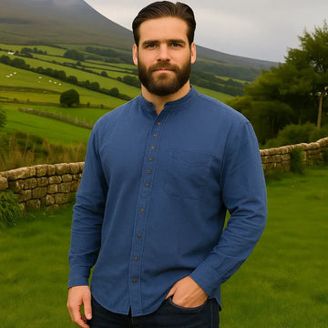 Navy Blue Irish Grandfather Shirt
