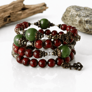 Luxury Rosary Bracelet in Green and Red