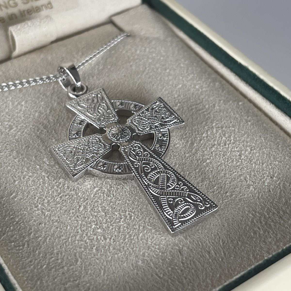 Large Silver Celtic Warrior Cross Necklace
