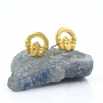 Gold Plated Claddagh Earrings