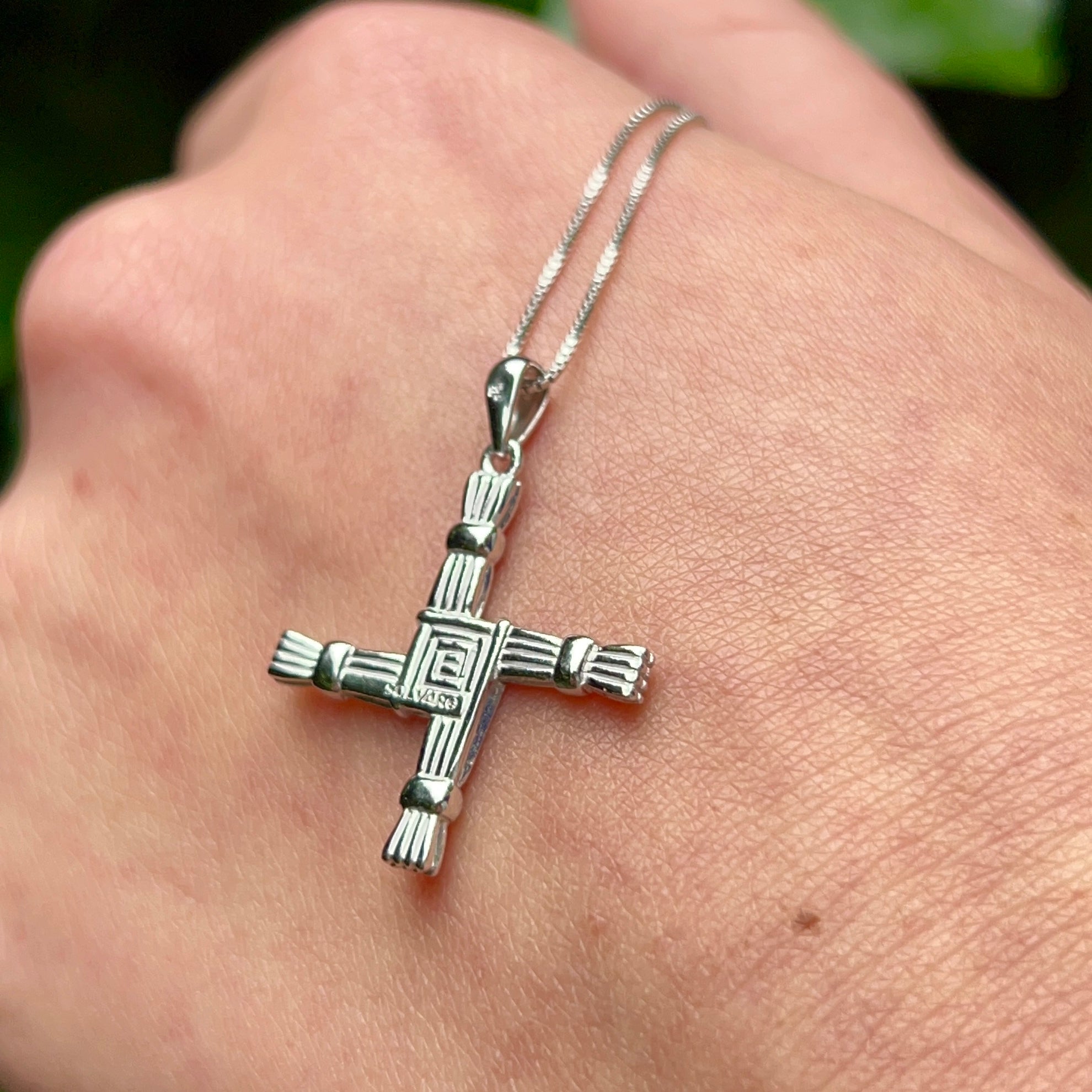 Connemara Marble St. Brigid Cross Necklace