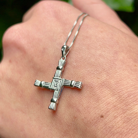 Connemara Marble St. Brigid Cross Necklace