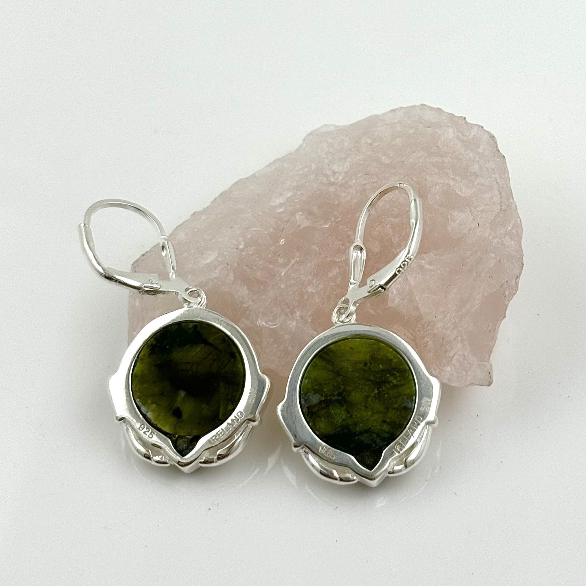 Claddagh With Connemara Marble Heart Earrings