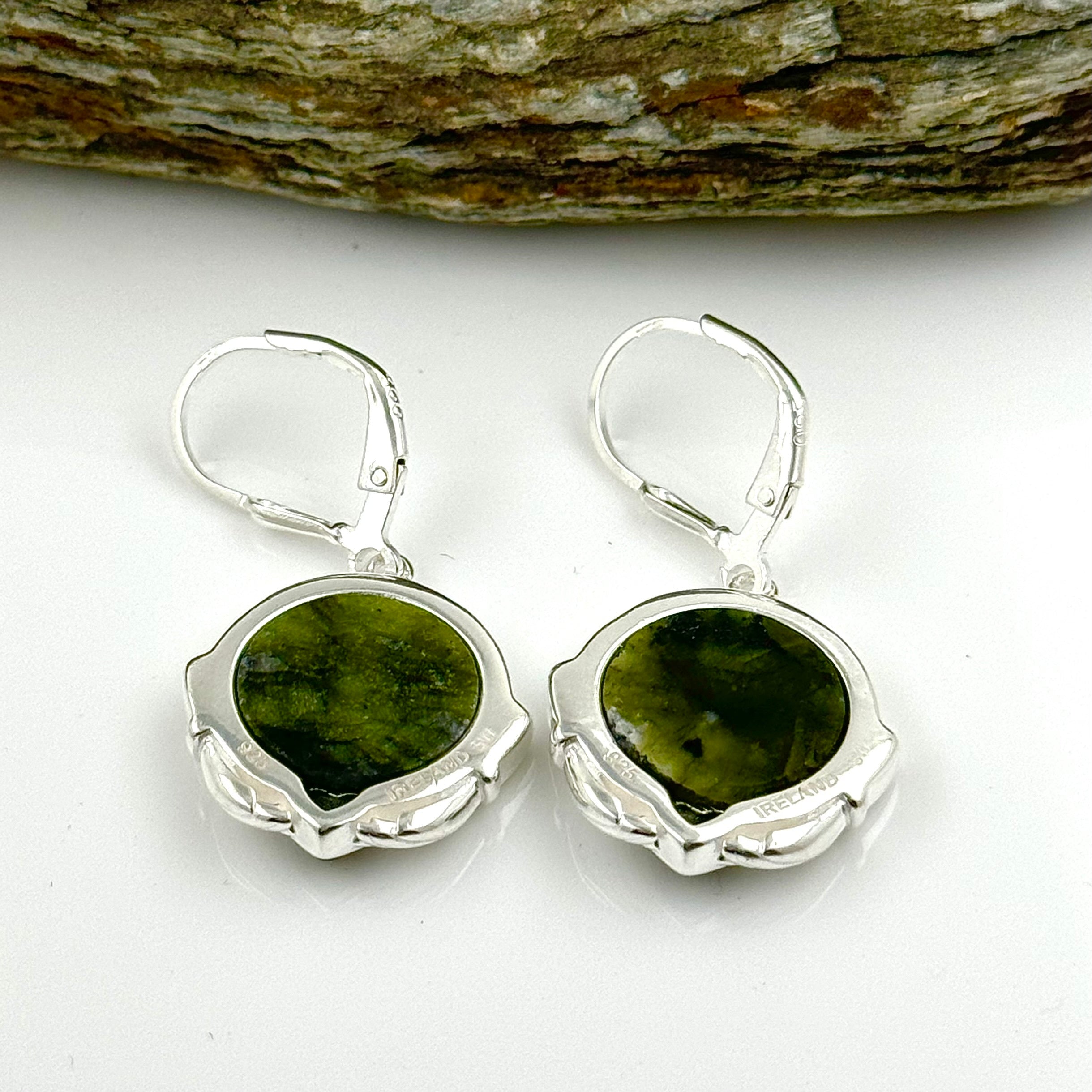 Claddagh With Connemara Marble Heart Earrings