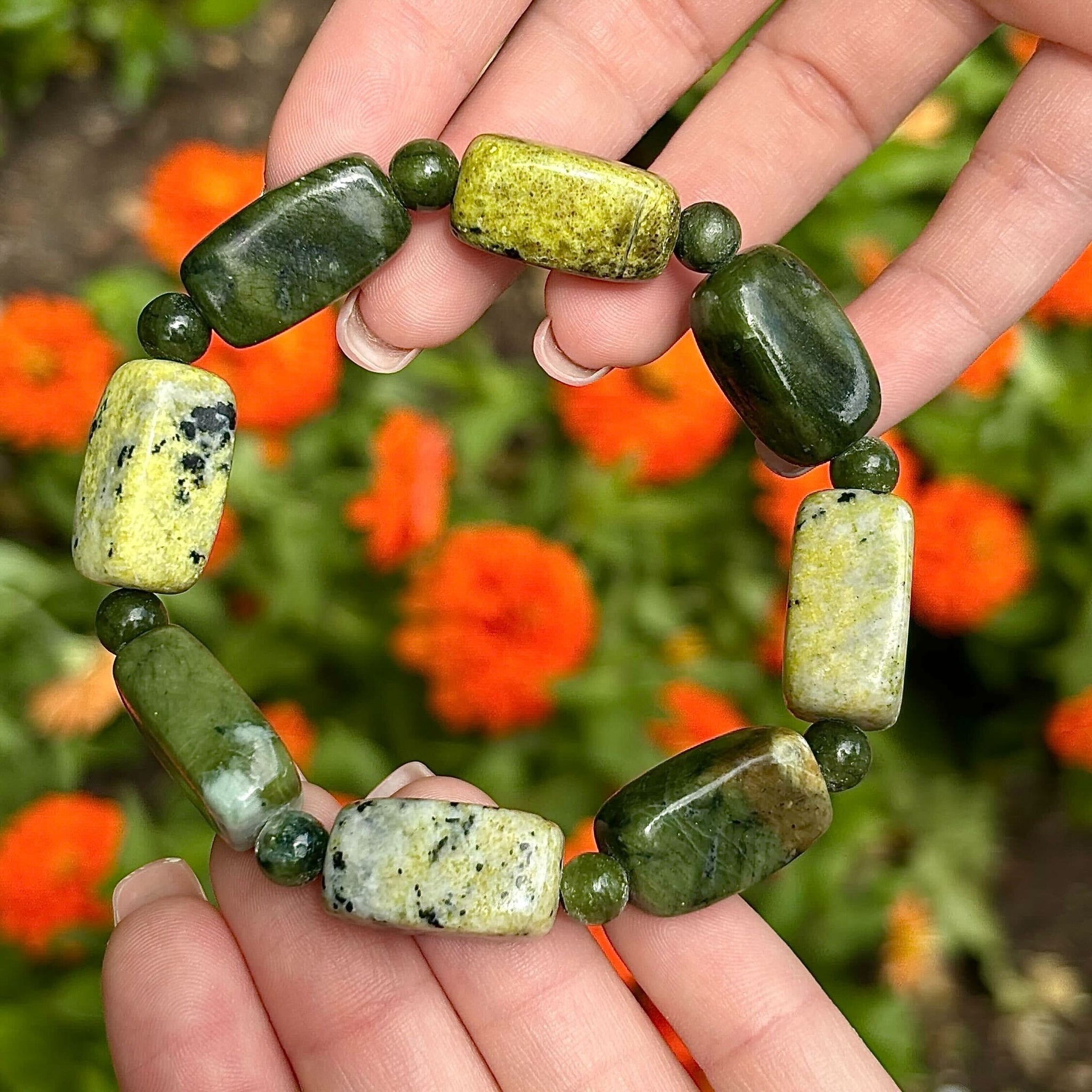 Connemara Marble Square Stretch Bracelet
