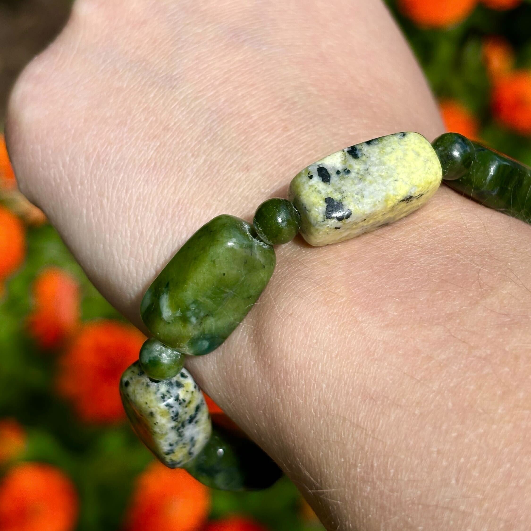 Connemara Marble Square Stretch Bracelet