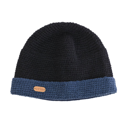 Crochet Turn up Hat Blue