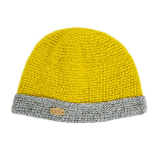 Crochet Turn up Hat Yellow