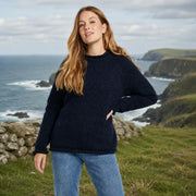 Brackloon Tweed Roll Neck Green Ladies Sweater