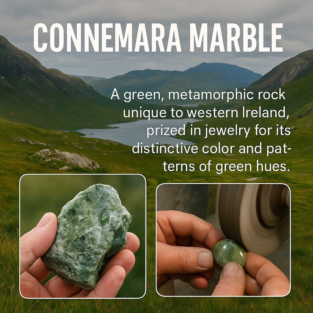 Sterling Silver Celtic Cross Necklace with Connemara Marble