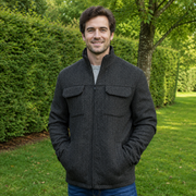 Skellig Wool Tweed Walking Jacket - Charcoal