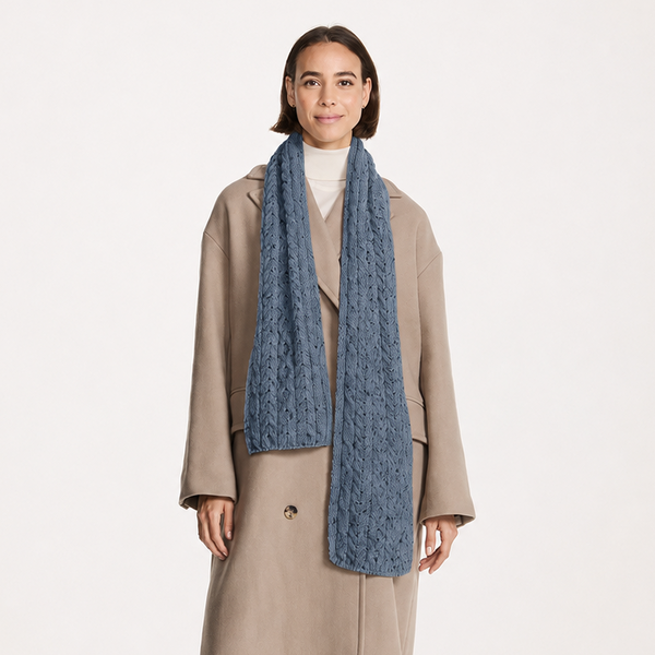 Denim Worsted Aran Scarf