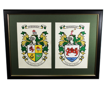 Double Family Crest Parchment - ANY NAME - Made to Order