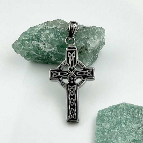 Celtic Cross Necklace in Stainless Steel