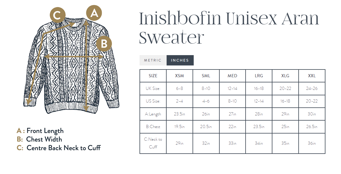 Inishbofin Mens Traditional Aran Sweater