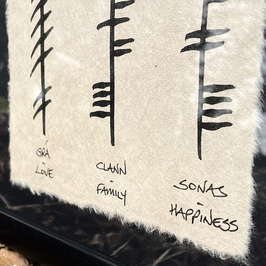 Ogham 'Love, Family and Happiness'