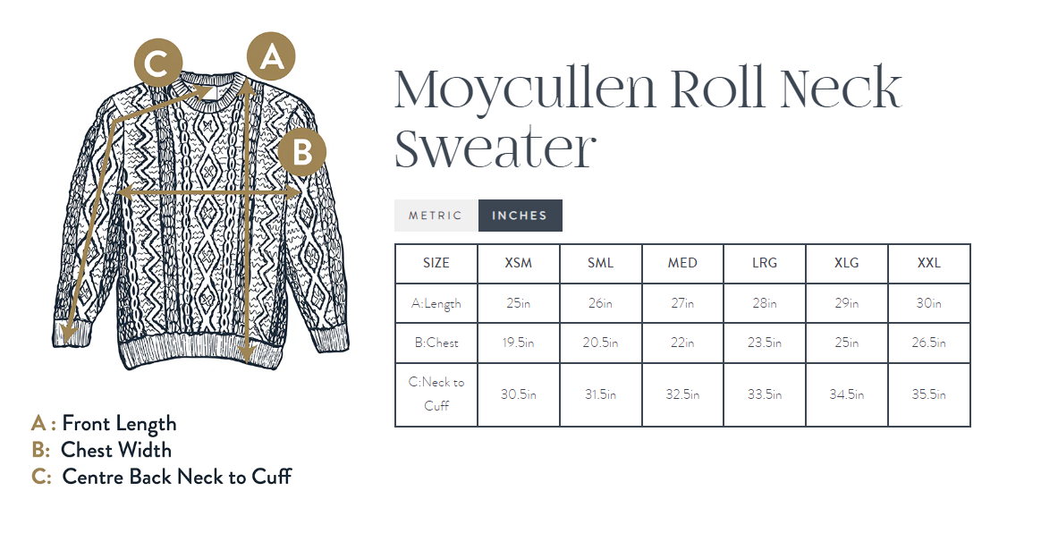 Moycullen Mens Roll Neck Sweater