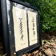 Ogham 'Love and Happiness' Framed Irish Gift