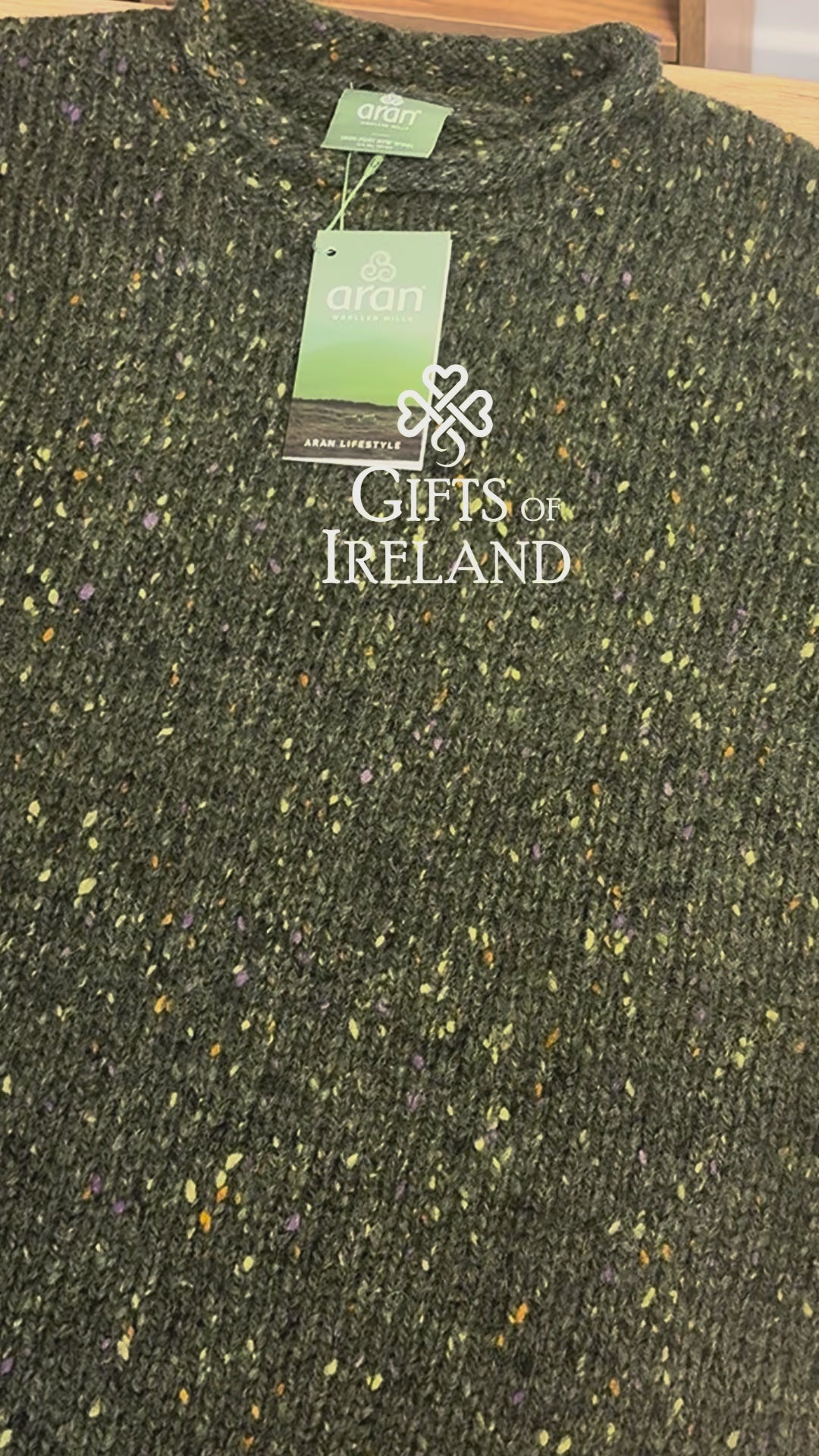 Raheen Tweed Forest Green Roll Neck Mens Sweater