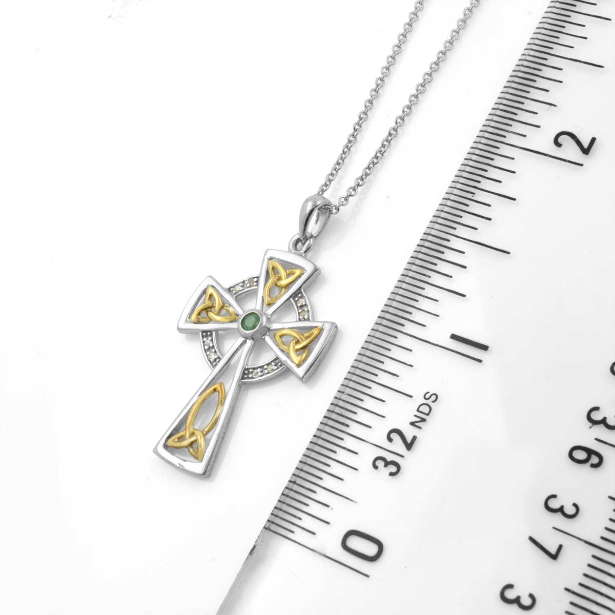 Shanore Celtic Trinity Knot Celtic Cross with Diamonds