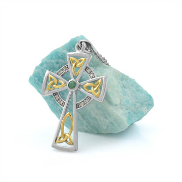 Shanore Celtic Trinity Knot Celtic Cross with Diamonds