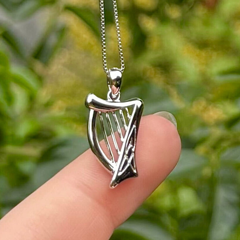 Sterling Silver Harp Pendant