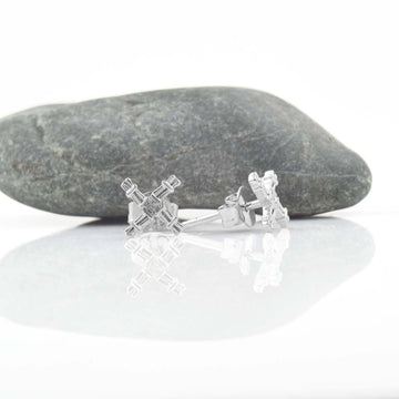 Sterling Silver St. Brigid's Cross Stud Earrings