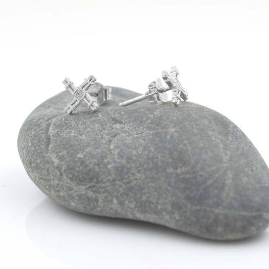 Sterling Silver St. Brigid's Cross Stud Earrings