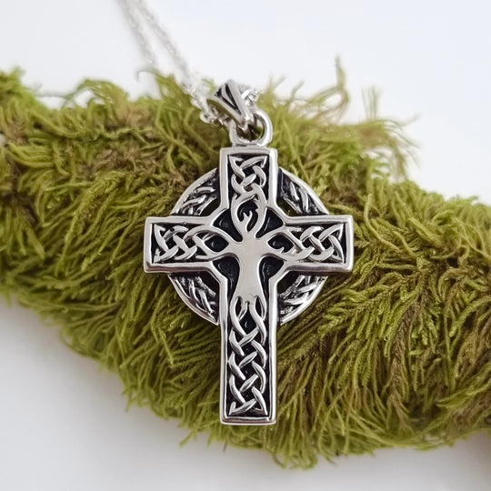 Silver Tree of Life Cross Necklace