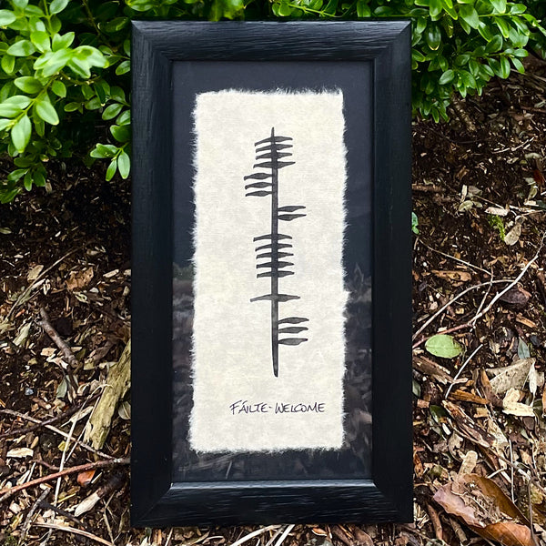 Ogham Welcome - Fáilte