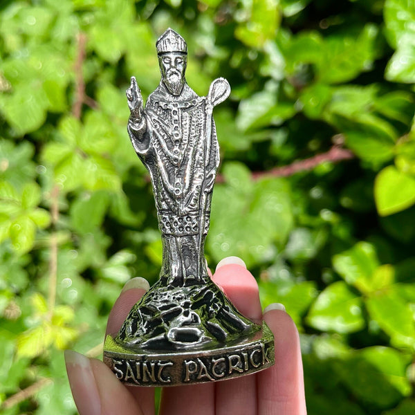 St Patrick Statue in Fine Pewter