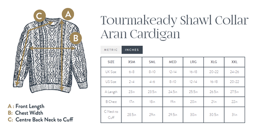 Tourmakeady Shawl Collar Aran Cardigan