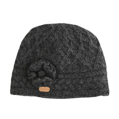 Aran Trellis Design Pullon Hat Charcoal