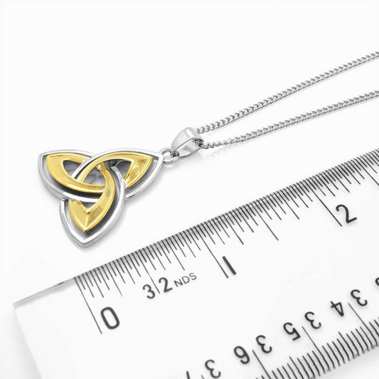 Two Tone Trinity Knot Necklace