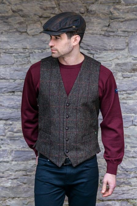 Brown Herringbone Irish Vest