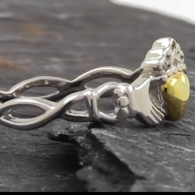 Claddagh Ring With Gold Heart