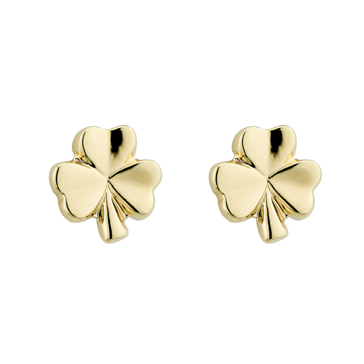 Rhodium Tiny Shamrock Stud Earrings