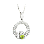 August Birthstone Claddagh Pendant