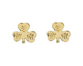 10k Gold Shamrock Stud Earrings