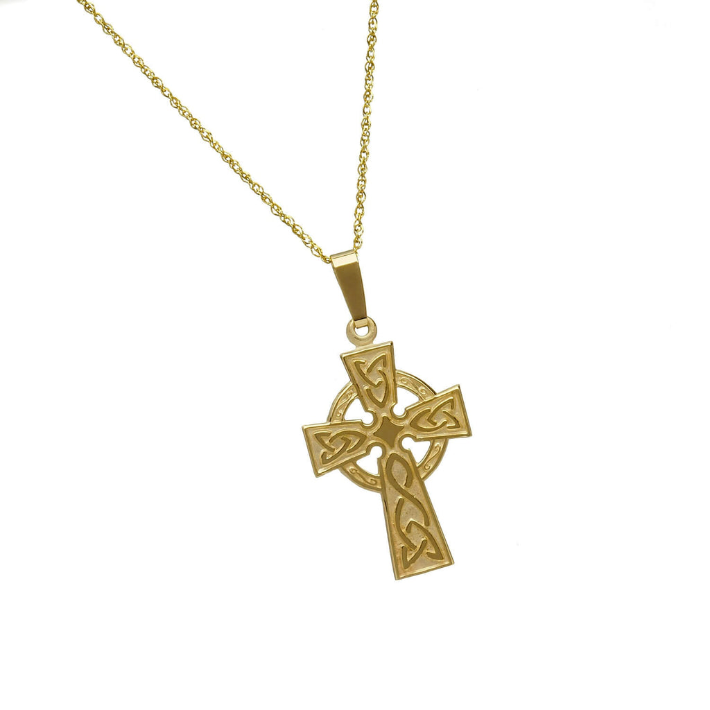 10k Gold Celtic Cross Necklace