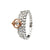 Shanore Silver Tara's Princess Heart Trinity Ring adorned with a Crystal