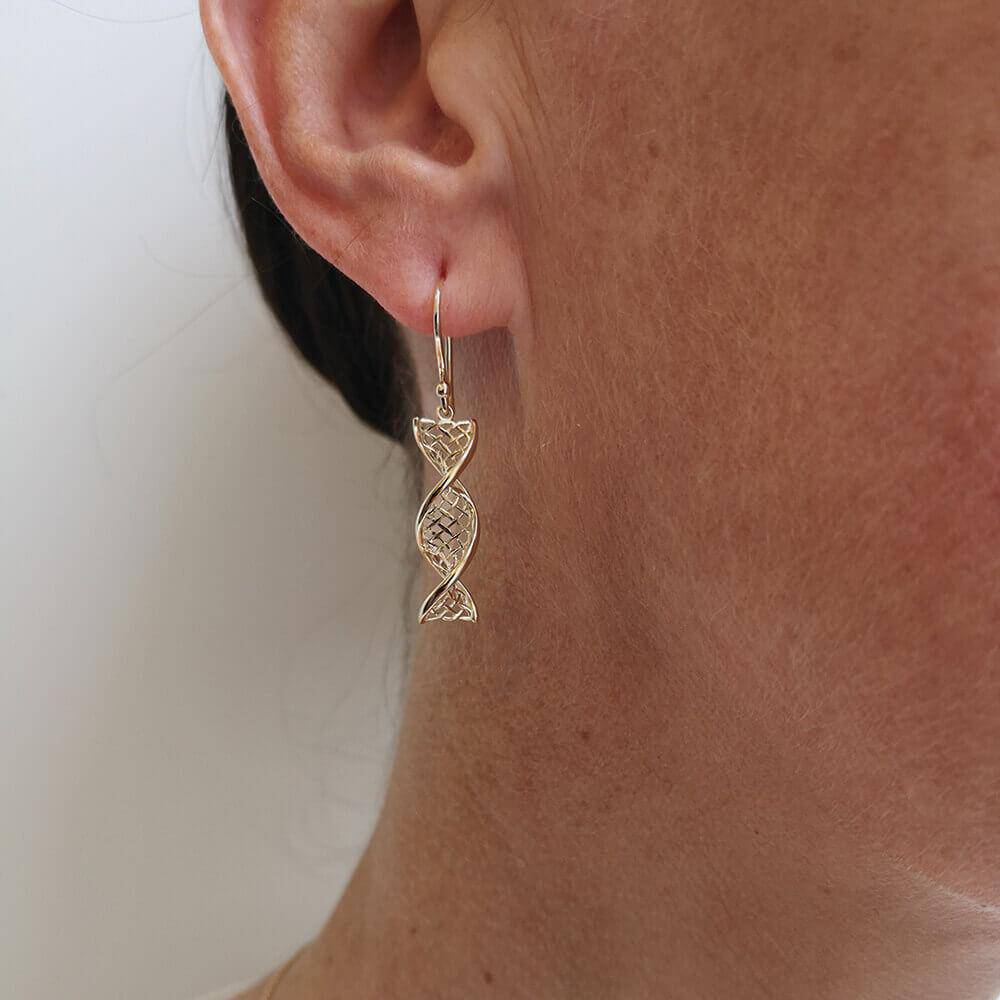 14K Gold Celtic DNA Earrings