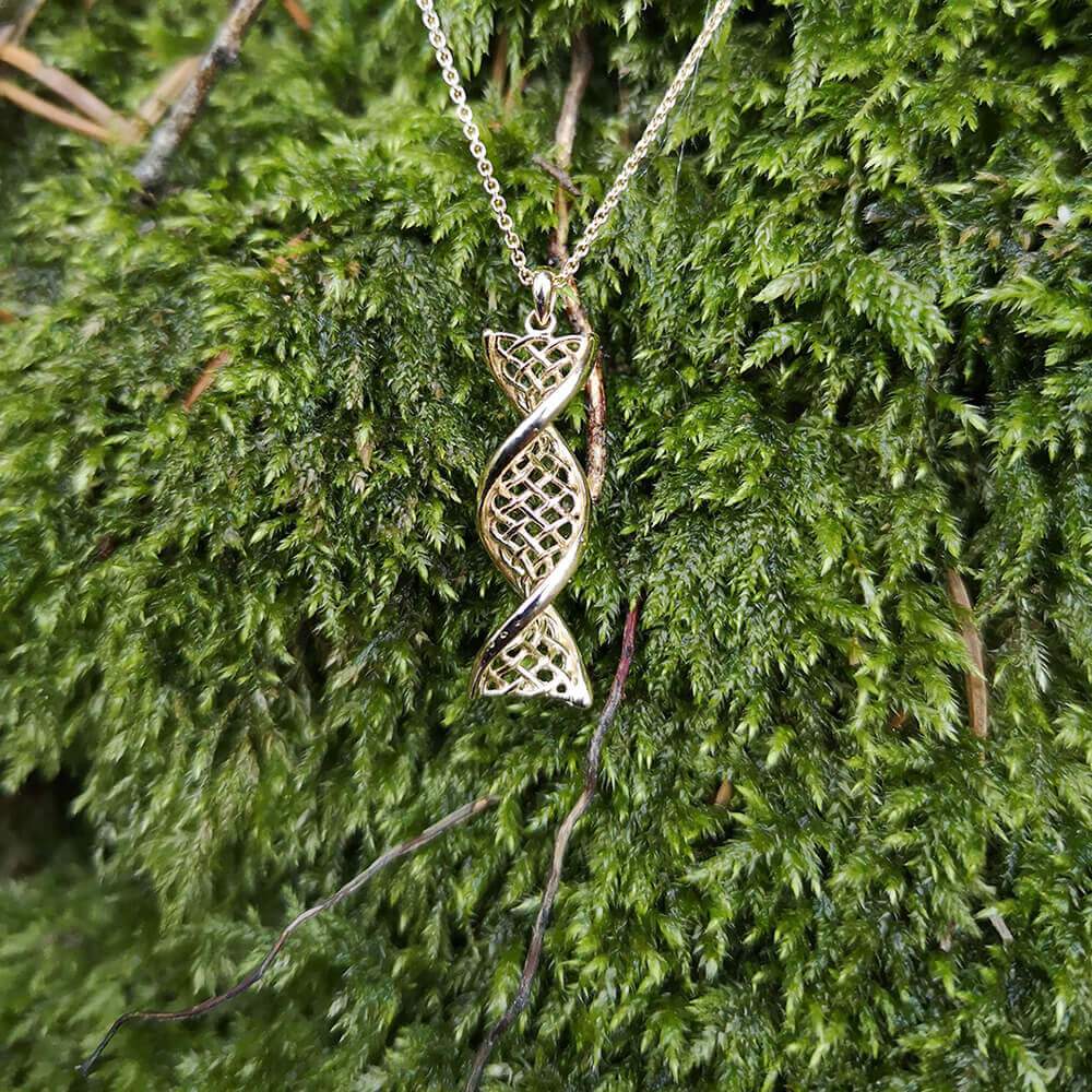 Celtic DNA 14K Gold Necklace
