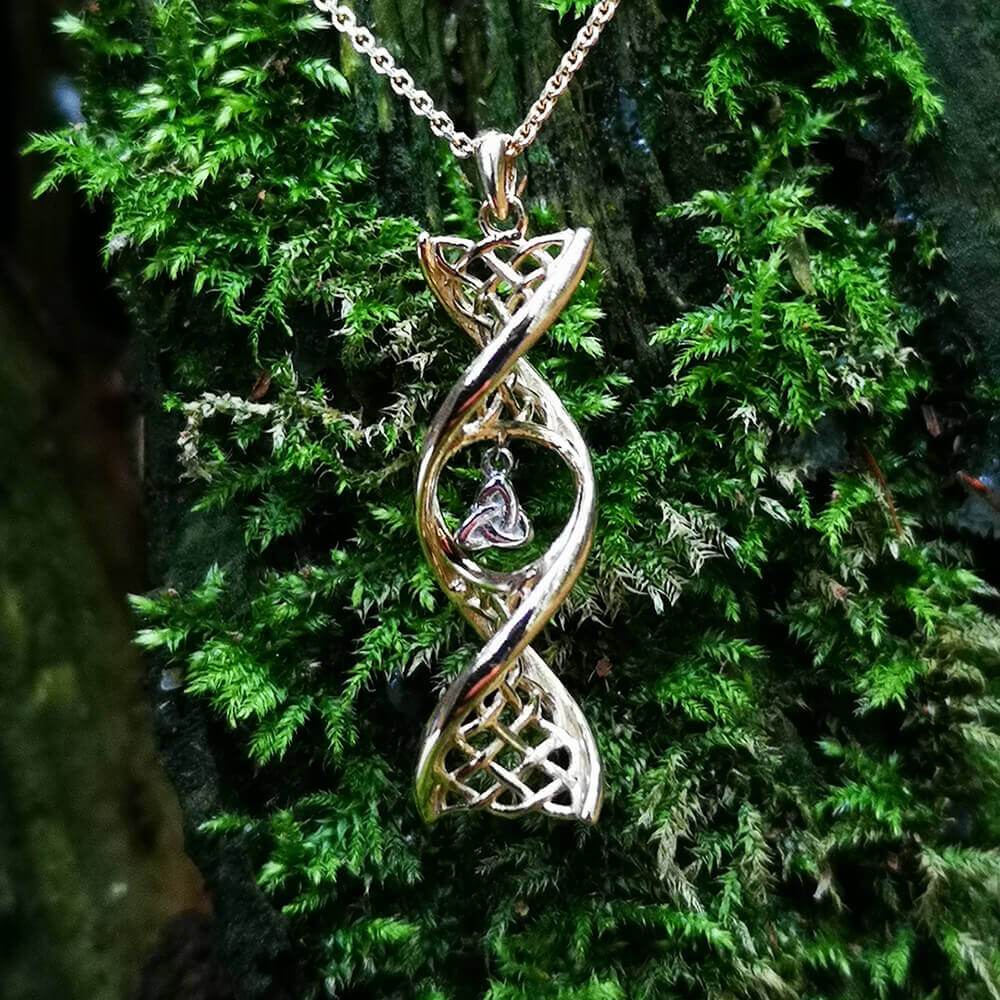 Celtic DNA 14K Gold Trinity Knot Necklace