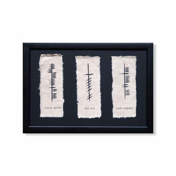 Ogham 'Health, Love and Happiness' Framed Irish Gift