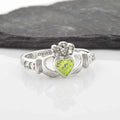 Shanore Silver Claddagh Ring August Birthstone