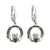 SILVER MARCASITE & MARBLE CLADDAGH DROP EARRINGS