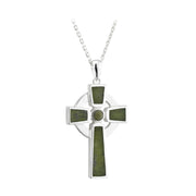 Silver Small Marble Cross Pendant