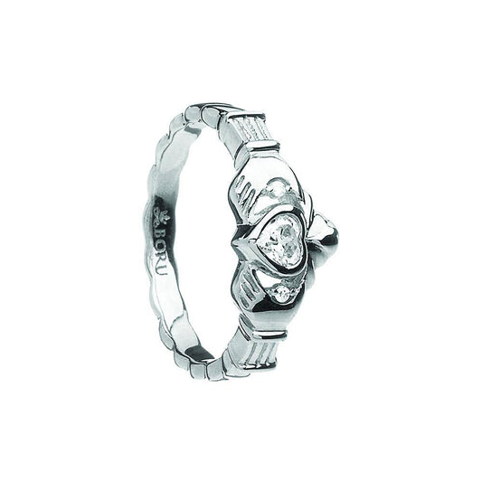 Claddagh Ring with Rope Band