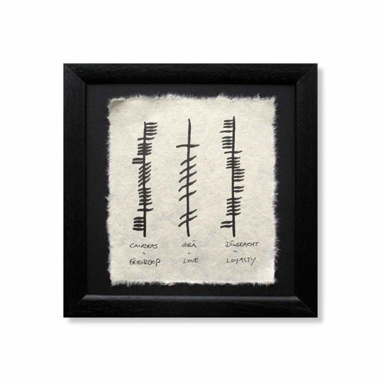 Ogham 'Friendship, Love and Loyalty' Small Frame
